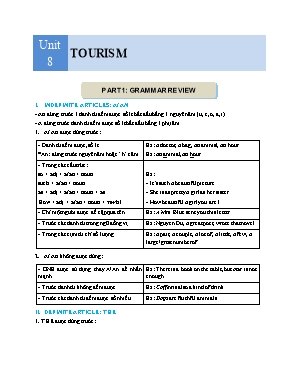 Bài tập Tiếng Anh Lớp 9 - Unit 8 Tourism